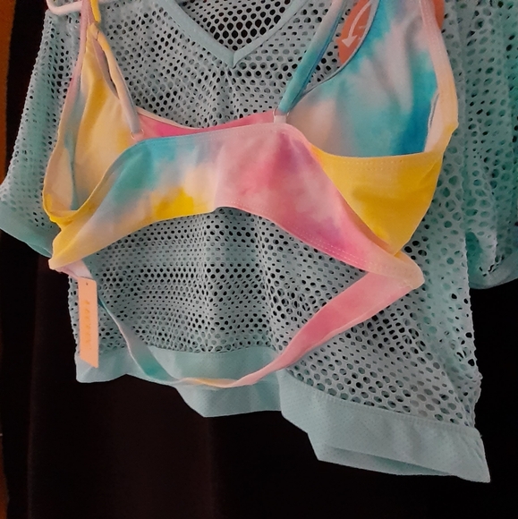 XL 80's Honeycomb Shirt Bikini Top Combo - Picture 13 of 16